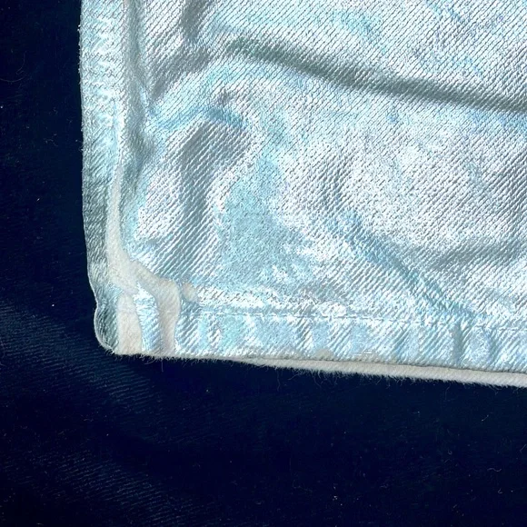 ZARA CHROME / METALLIC SILVER DIPPED BOYFRIEND DENIM JEANS -6 🔥🤘 - Picture 11 of 12